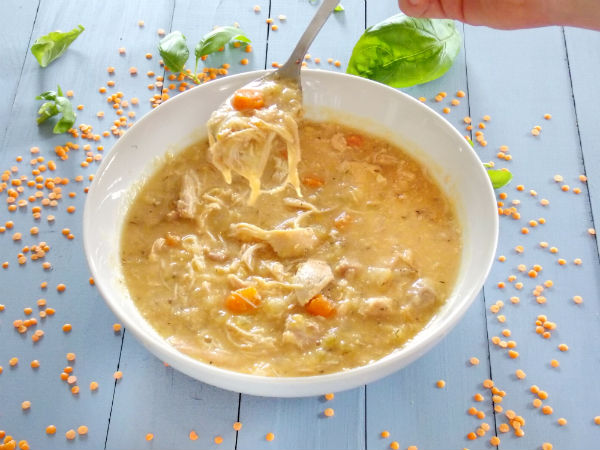 Chicken and Red Lentil Soup bite so simple so yum!
