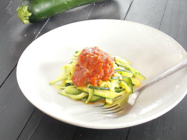 Zucchini Pasta with Sauce So easy and So good for you