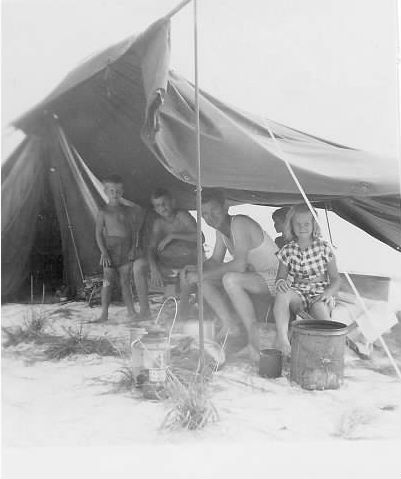 Family in a makeshift tent1