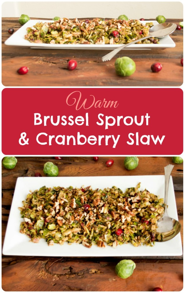Brussel Sprout Slaw with Cranberries and Pecans